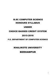 b.sc computer science honours syllabus under