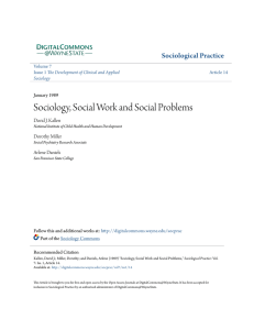 Sociology, Social Work and Social Problems