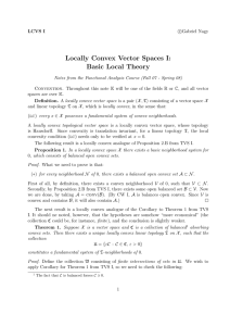 Locally Convex Vector Spaces I: Basic Local Theory