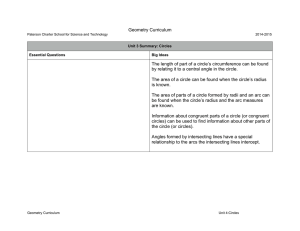 Geometry Curriculum The length of part of a circle`s circumference