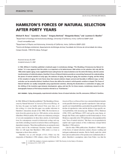 HAMILTON`S FORCES OF NATURAL SELECTION AFTER FORTY