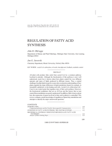 regulation of fatty acid synthesis