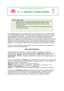 Topic 10: GEOLOGY of SYDNEY REGION