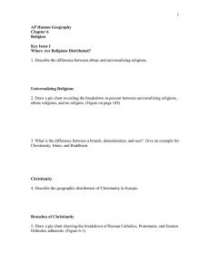 AP Human Geography Chapter 6 Religion Key Issue I Where Are