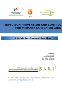 infection prevention and control - Health Protection Surveillance