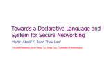 Declarative Networking - CIS @ UPenn