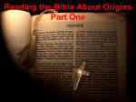 5.1 Reading the Bible About Origins Part 1