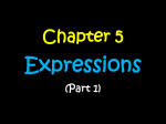 Expressions (part 1) 2016