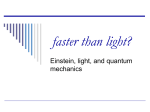 faster than light? - Particle Physics and Particle Astrophysics