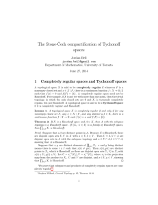 The Stone-Cech compactification of Tychonoff spaces