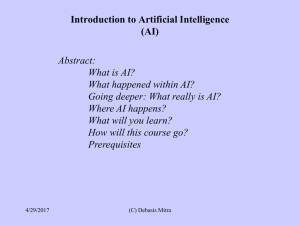 Introduction to AI - Florida Tech Department of Computer Sciences