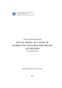 social media as a tool of marketing and creating brand awareness