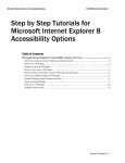Step by Step Tutorials for Microsoft Internet Explorer 8 Accessibility