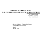 credit risk management: the next great financial challenge