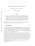 Stochastic epidemic models: a survey