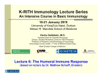 Lecture 6: The Humoral Immune Response