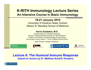 Lecture 6: The Humoral Immune Response