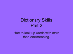 Dictionary Skills Part 2