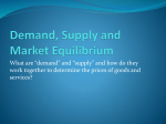 Demand, Supply and Market Equilibrium