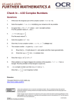 Check In – 4.02 Complex Numbers