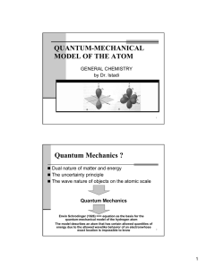 QUANTUM-MECHANICAL MODEL OF THE ATOM Quantum