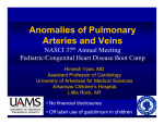 Anomalies of Pulmonary Arteries and Veins