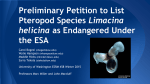 Preliminary Petition to List Pteropod Species Limacina helicina as