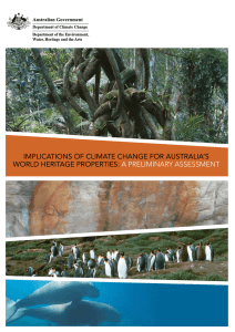 Implications of climate change for Australia`s World Heritage properties