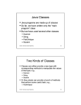 Java Classes Two Kinds of Classes