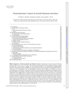 Neuroendocrine Control of Growth Hormone Secretion