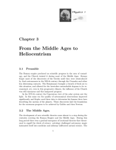 From the Middle Ages to Heliocentrism