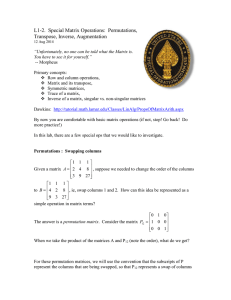 L1-2. Special Matrix Operations: Permutations, Transpose, Inverse