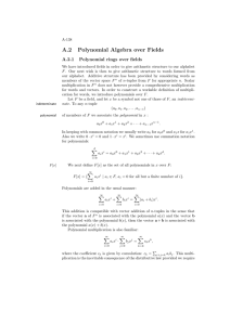 A.2 Polynomial Algebra over Fields