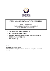 IMCC Yr 11 Physics Course Outline