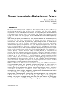 Glucose Homeostasis – Mechanism and Defects