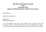 UfM Ministerial Meeting on Energy Rome 1 December 2016 Speech