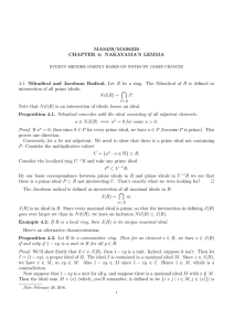 MAS439/MAS6320 CHAPTER 4: NAKAYAMA`S LEMMA 4.1