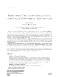 Hypothesis Testing of Single Mean and Single Proportion