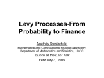 Levy Processes-From Probability to Finance
