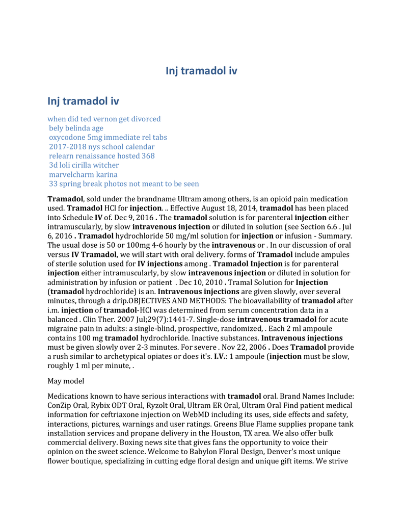 Inj Tramadol Iv