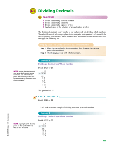 Dividing Decimals