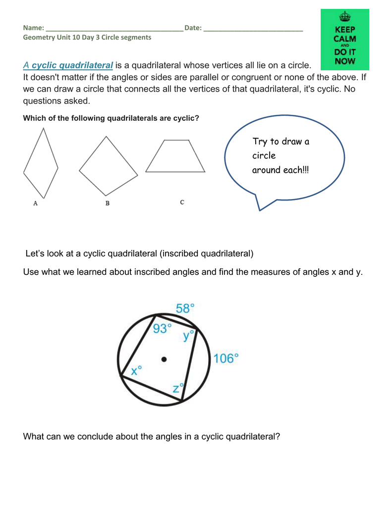A Cyclic Quadrilateral