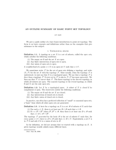 point set topology - University of Chicago Math Department