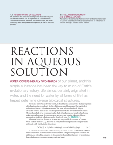 REACTIONS IN AQUEOUS SOLUTION