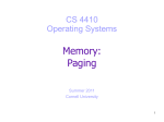 Memory: Paging - Cornell University