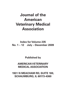 JAVMA Index Volume 235 - American Veterinary Medical Association