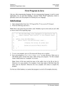 First Program in Java