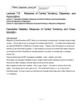 Lectures 7-9: Measures of Central Tendency, Dispersion