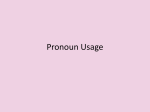 Pronoun Usage - Gordon State College