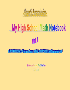 My High School Math Note Book, Vol. 1
